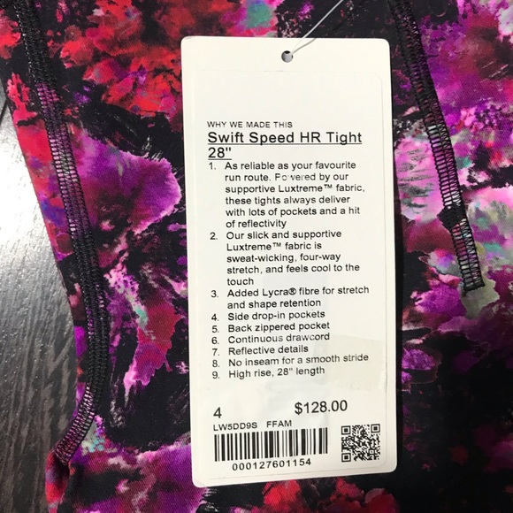 NWT Lululemon Swift Speed 28” Leggings Size 4 - Picture 8 of 10
